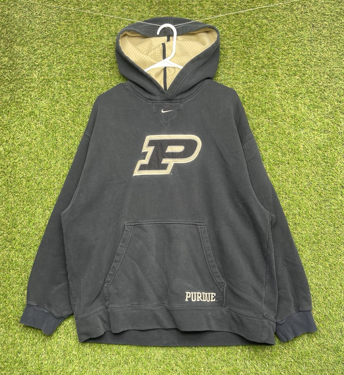 Vintage Purdue University Nike Hoodie Mens Large Center Swoosh