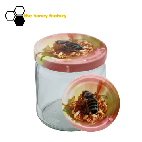 96 x HONIGGLAS Twist Off 500G im KARTON inkl. Metalldeckel ROSE BLÜTENTRAUM