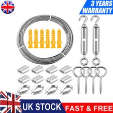 15M Garden Wire Rope Fence Wire Kit Heavy Duty 304 Stainless Steel Cable Railing