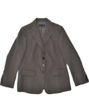 Les Copains Womens 3 Button Blazer Jacket It 50 Xl Grey Virgin Wool Al30