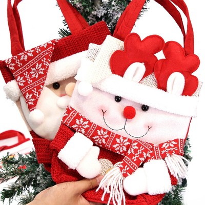 Verspielte Süßigkeiten Geschenktüte für Weihnachten weicher Filz & kuscheliger Strick große Größe