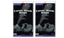200 BCW REGULAR/SILVER COMIC BOOK BAGS 7 1/8" X 10 1/2" (2 PACKS)