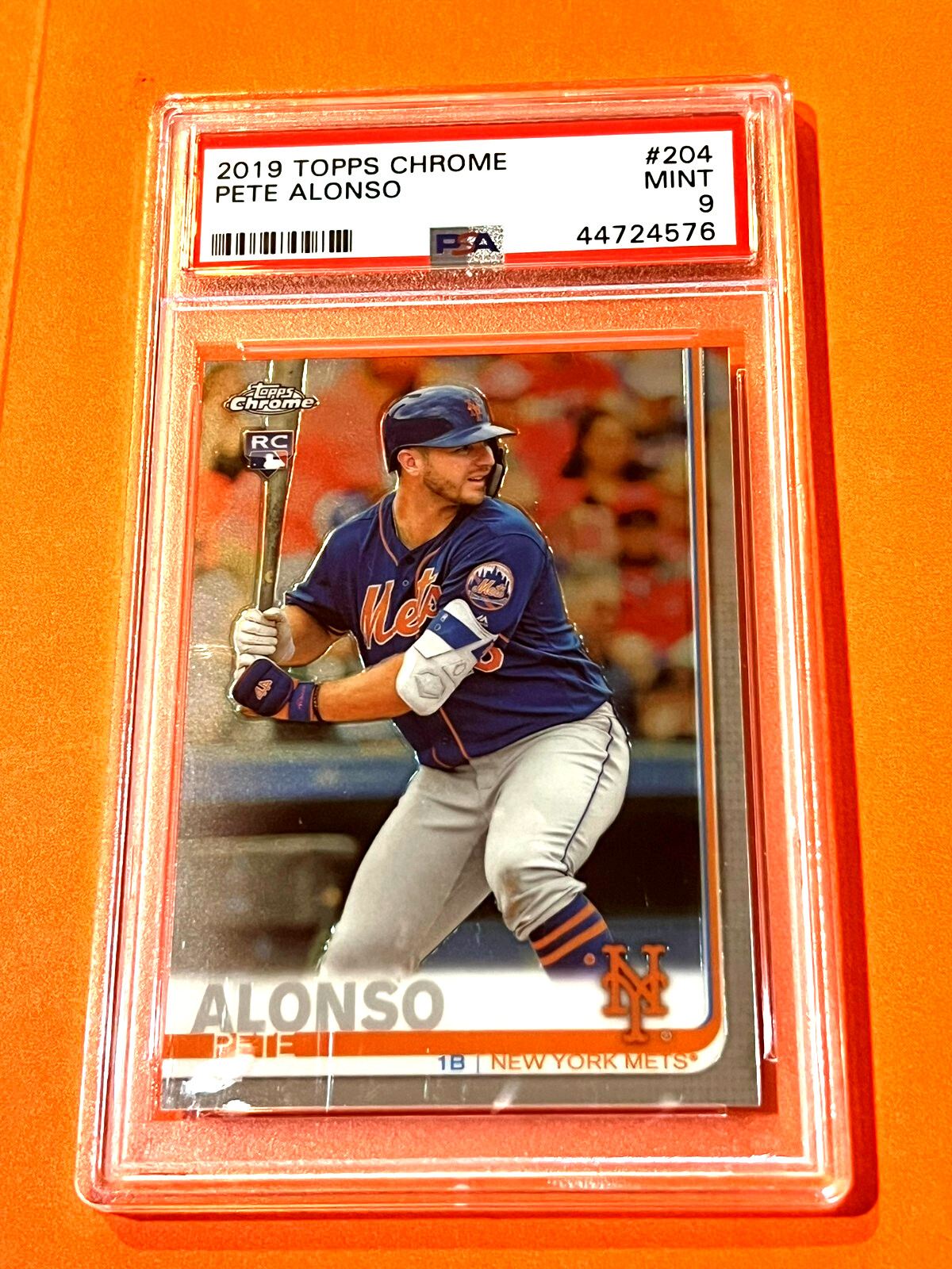 2019 TOPPS CHROME PETE ALONSO RC ROOKIE #204 PSA 9 MINT NY METS 4576