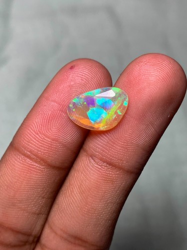 2.30 CT Genuine Natural Opal Rose Cut Gemstone Ethiopian Welo Fire Opal Stone - Picture 2 of 3