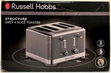 Image of Russell Hobbs Structure Grey 4 Slice Toaster Lift and Look Frozen Reheat 28102
