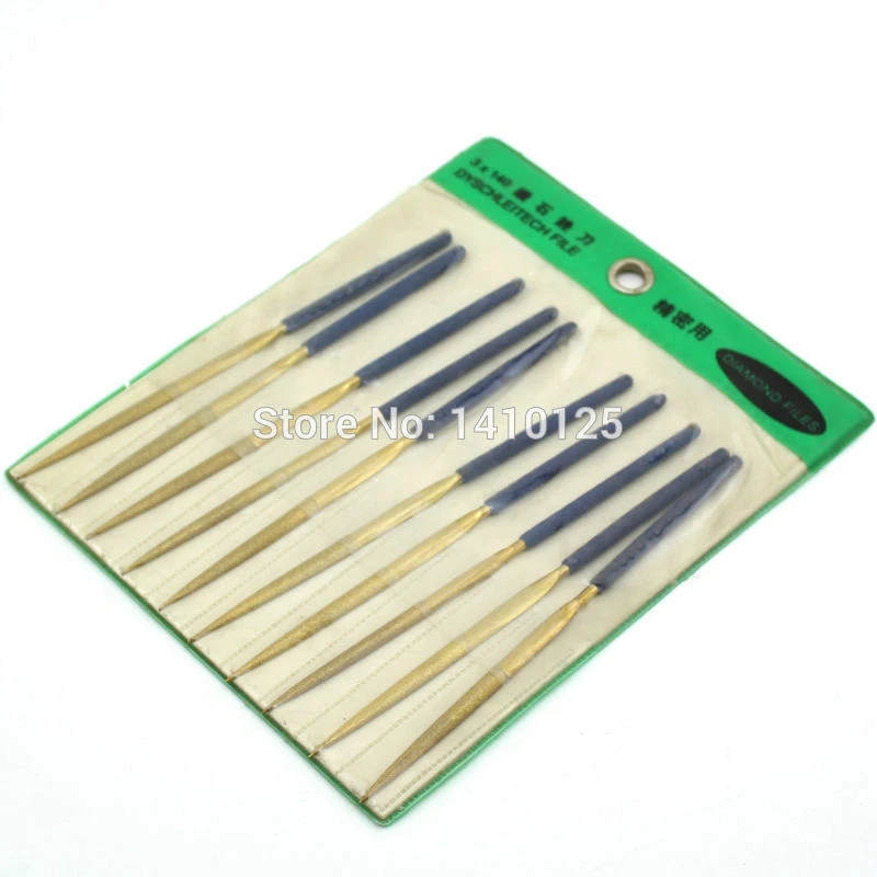 10Pcs 5-1/2" 140 MM x 3 MM HALF ROUND Diamond Coated Needle Saw Files Titanium - Image 4 of 4