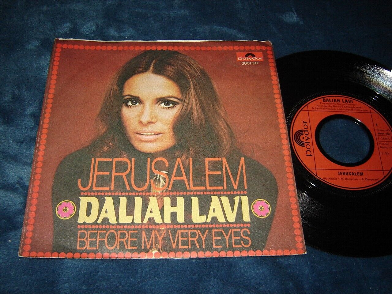 Daliah Lavi - Jerusalem / Before My Very Eyes 45 with picture sleeve Polydor