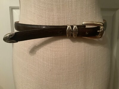  Brighton Brown Leather Silver Hardware Accents 36'' Belt  NWOT