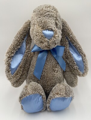 22'' The Petting Zoo BUNNY Rabbit Soft Stuffed Plush Two-Tone Brown w/ Blue Satin
