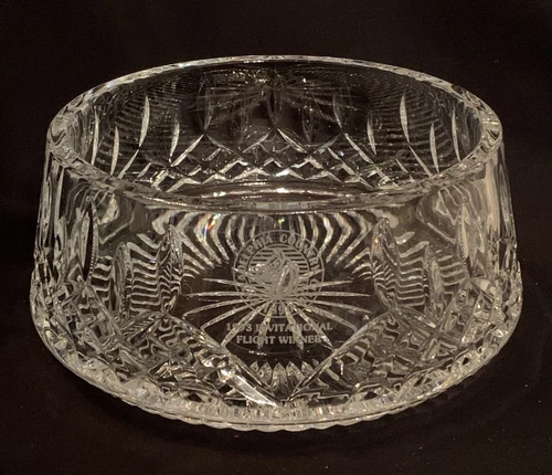 VTG Waterford Crystal Lismore Engraved Philadelphia Country Club Award 8" Bowl