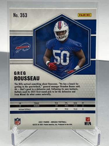 2021 PANINI MOSAIC FOOTBALL - BASE ROOKIE CARDS #301-400 - You Pick Singles - Picture 5 of 9