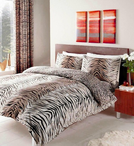 Juego de edredones con estampado de tigre leopardo safari ropa de cama edredón fundas de almohada reversibles - Imagen 4 de 6