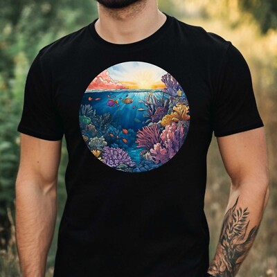 Herren T-Shirt Great Barrier Reef  Motiv Baumwolle Größe XS bis 5XL