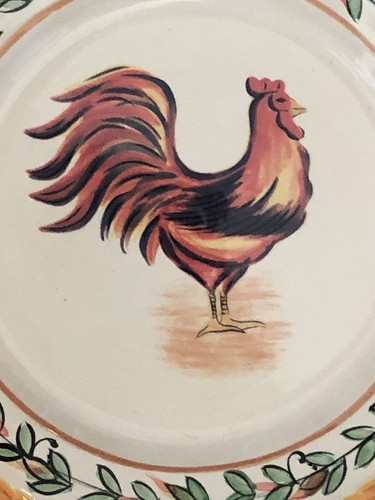 Vintage Tabletops Gallery Rooster Rope Salad Plate 8”NOS - Picture 2 of 7