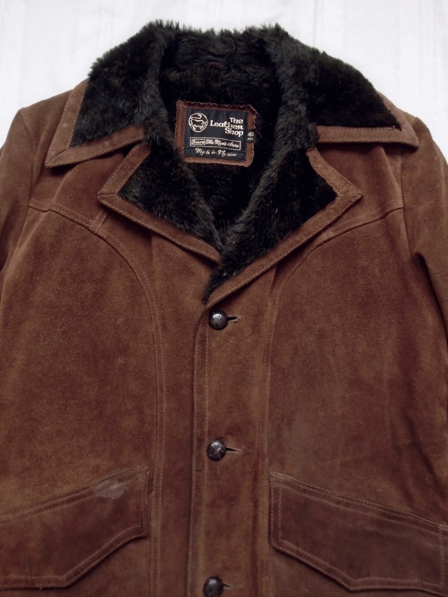 Vintage 80s The Leather Shop Sears Mens 40R Suede Jacket Coat | eBay