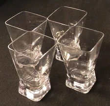 4 Square 6.5 oz 200ml Cocktail Glasses Old Fashioned Aperitif Drink Bar Tumbler
