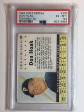 1961 POST CEREAL PERFORATED #130 DON HOAK PSA 6.5 EX-MT+