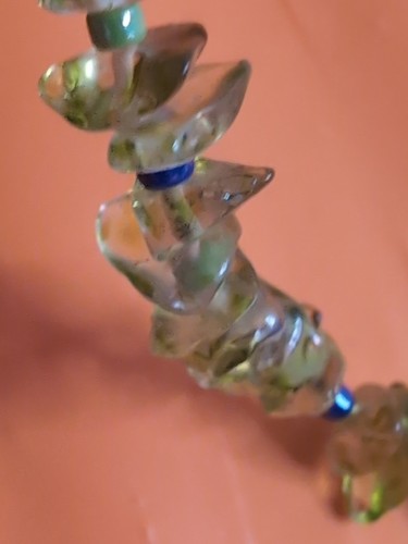 PEACOCK BIRD charm pendant necklace. With Beads On Yellow Glass Like Beads - Picture 8 of 11