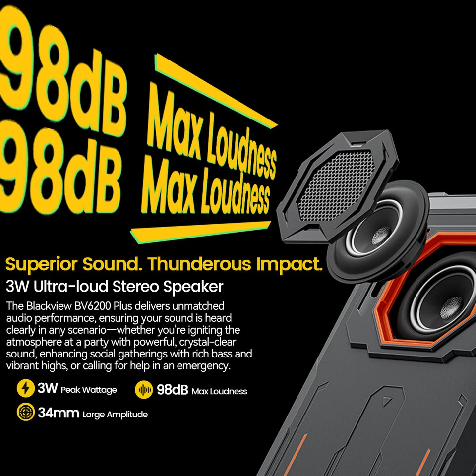 Blackview BV6200 Plus Rugged Phone 11000mAh 6.56'' NFC Octa Core T606 8GB 256GB - Image 4 of 4