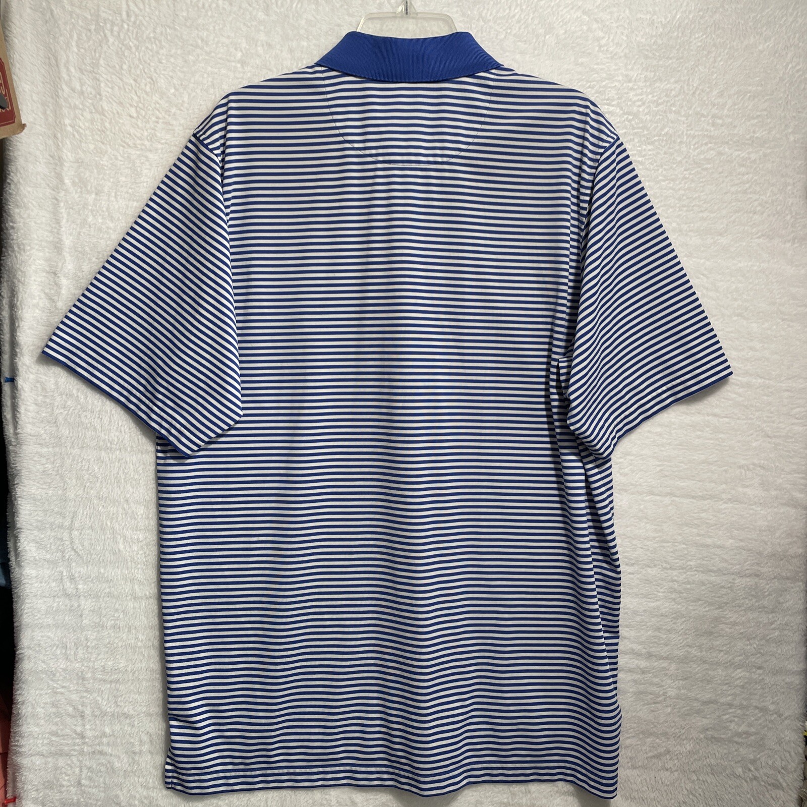 Donald Ross Golf Polo Shirt Mens Large Prestwick Blue Stripe Short