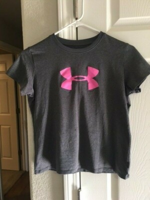 Girl's Under Armour Top Loose Heat Gear--Gray--Size YLG--See Description