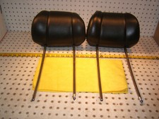 Mercedes 86-87 Oem W201 190e 16v Cosworth Front Seat Leather Black Head 2 Rests