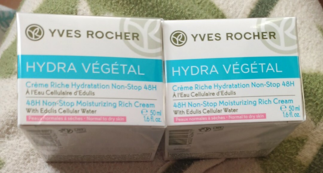 Crème riche hydratation 48h Yves Rocher Hydra Végétal lot de 2 pots de 50ml neuf