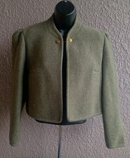 Vintage Women's Trachtenmode Gobi Pure New Wool Sage Green Blazer Jacket, 42