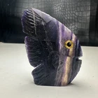 Natural Crystal Mineral Specimen.Fluorite.Hand-carved FISH.Statue.GIFT.BO