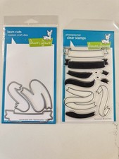 Lawn Fawn Bannertastic Clear Stamps and Dies LF1337 LOT - NEW