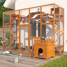 Outdoor Cat house Cat shelves Natural Wood Playground Cat Window Box Outside
