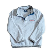 Vineyard Vines Boys 5 Light Gray Quarter Snap Preppy Fleece Spring Pullover