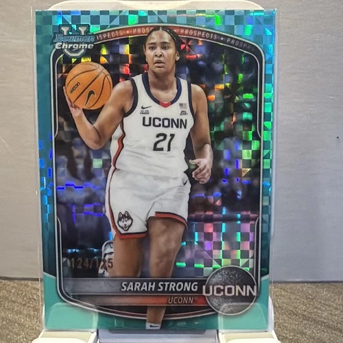 2025-26 Bowman Sarah Strong Chrome Prospects Aqua X-Fractor #/125 Huskies