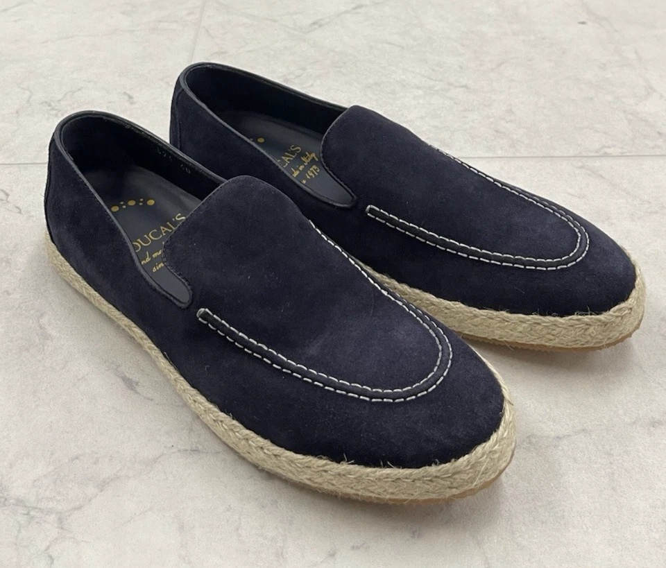 Nuevas alpargatas de gamuza Doucal's para hombre en azul marino talla: 40 (US 7) Foto 2 de 4