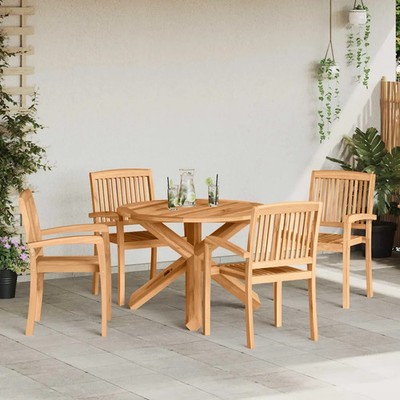 Gartenmöbel Set 5-tlg. Massivholz Teak Gartengarnitur mehrere Auswahl vidaXL