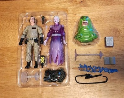 Haslab Ghostbusters Plasma Series Slimer, Louis Tully, Librarian Ecto 1 Figures