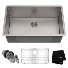 Kraus KHU100-30 Standart PRO 30" Single Basin 16 Gauge Stainless - Stainless