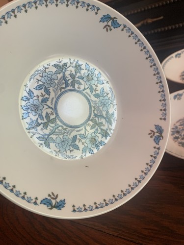 Vintage 6 Noritake Progression China Blue Moon 9022 Floral 7,5" Coupe Suppenschüssel - Bild 4 von 19