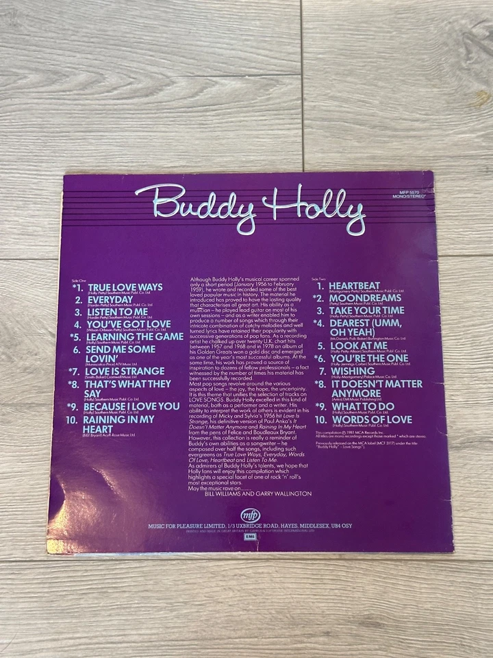 Buddy Holly, 20 Love Songs - Image 2 of 3