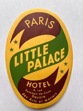Vintage LITTLE PALACE HOTEL Decal Paris, France