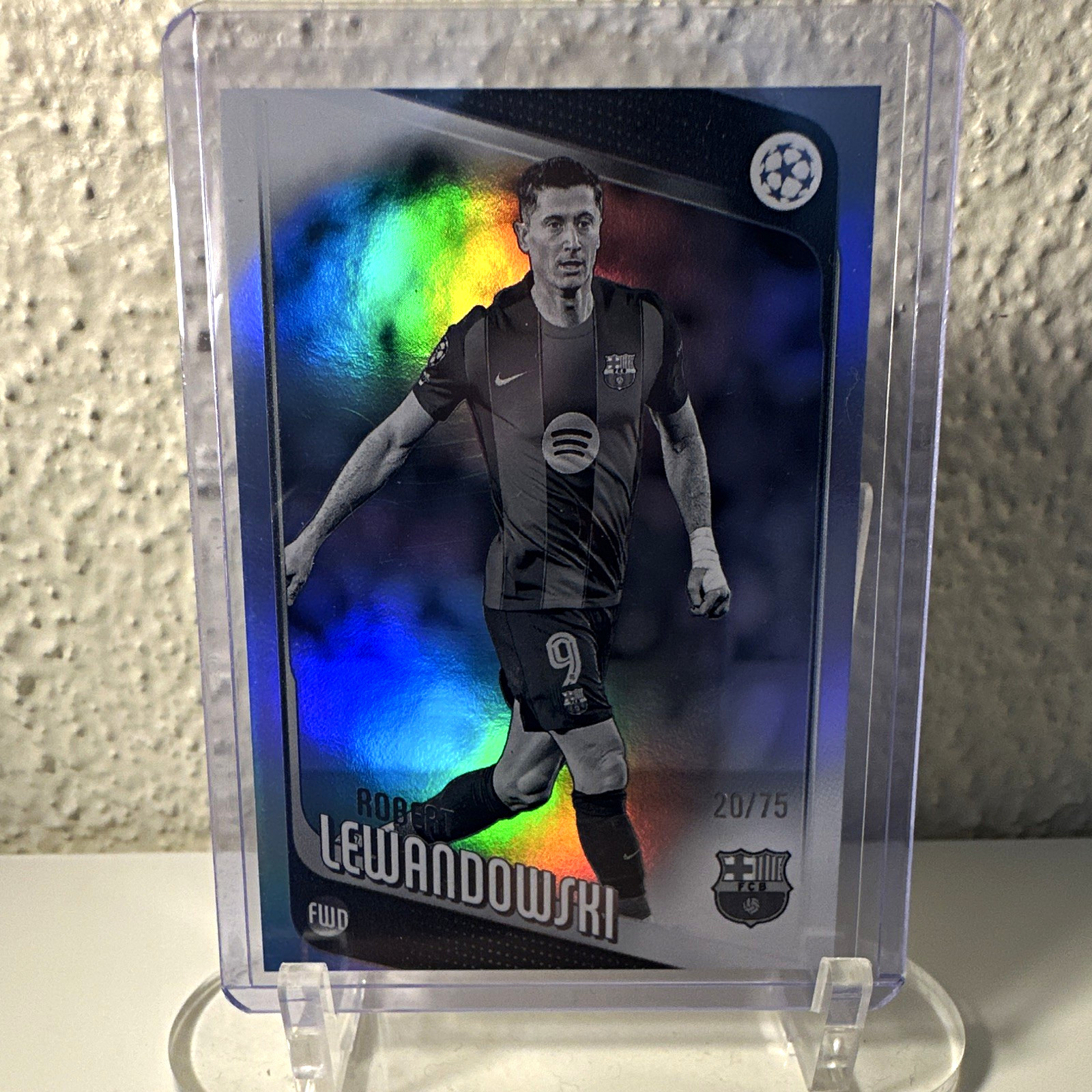 Topps 2026 Champions League Black & White Foil Robert Lewandowski #54 20/75