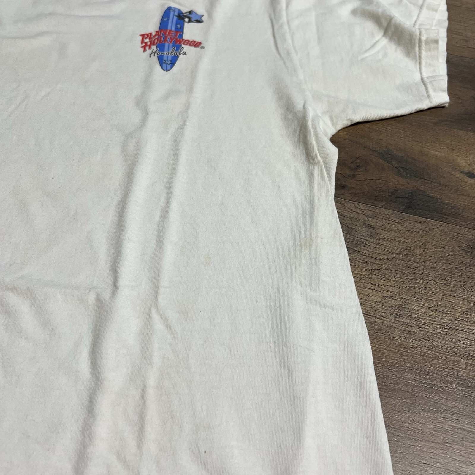 Vintage 90s Planet Hollywood Honolulu T Shirt Adult Size M Medium White Tee
