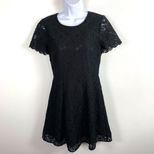 J Crew Womens Dress Sz 2 Black Floral Lace Soft Grunge Whimsigoth Witchy Vibes