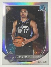 John Tonje 2025-26 Bowman #BCV-49 Chrome Rookie Refractor /499 RC Jazz