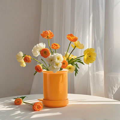 Colorful Ceramic Flower Pot   Random Color Planter for Home, Office
