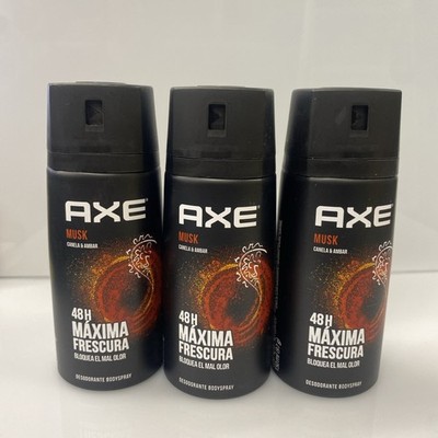 3X Axe Musk Canela & Ambar Deodorant 48hrs Body Spray 150ml