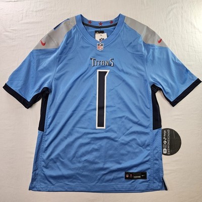 Nike Cam Ward Tennessee Titans Jersey # 1 Light Blue NFL Men's Size XLarge
