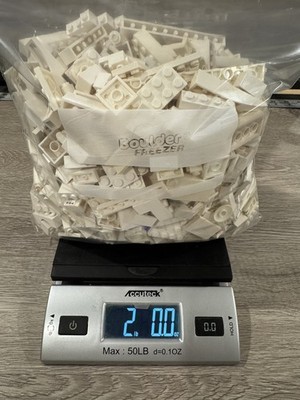 Lot Of 2 Pounds Lbs Lego Random White Parts Pieces Bricks Sorted
