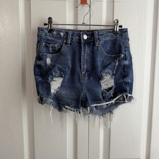 Almost Famous Distressed Blue Denim Jean Shorts Junior Size 5 Beach Cruise Boho