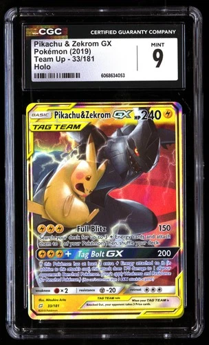 CGC 9 Pikachu & Zekrom GX 33/181 Pokémon Team Up 2019 English